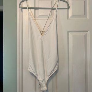 Backless lace up body suit